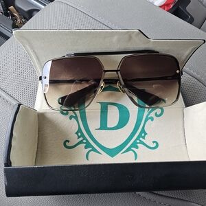 DITA Black and Brown Aviator Sunglasses Gradient Lenses